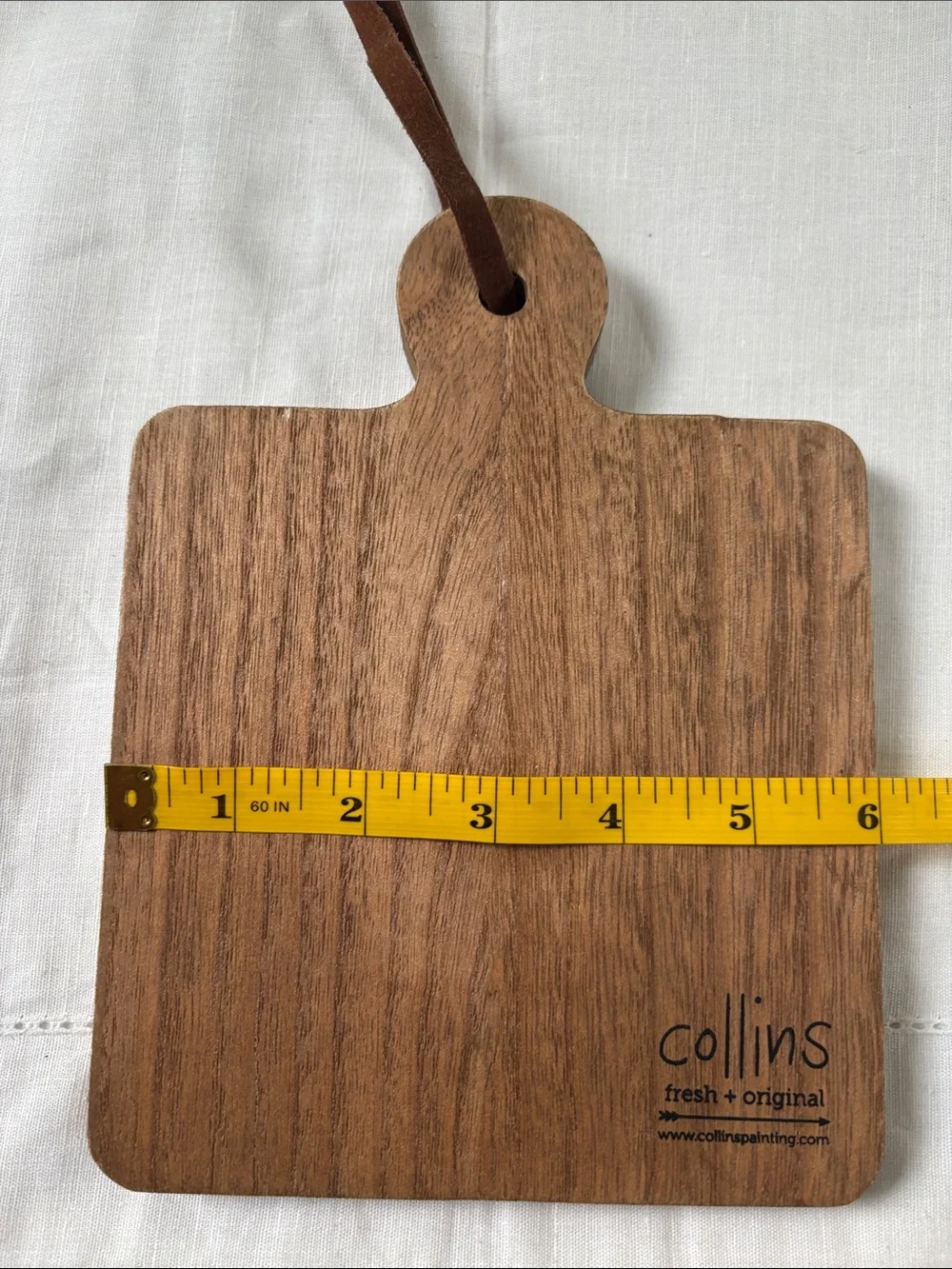 Wooden Hanging Serving Board with Brown and Black Tile Pattern